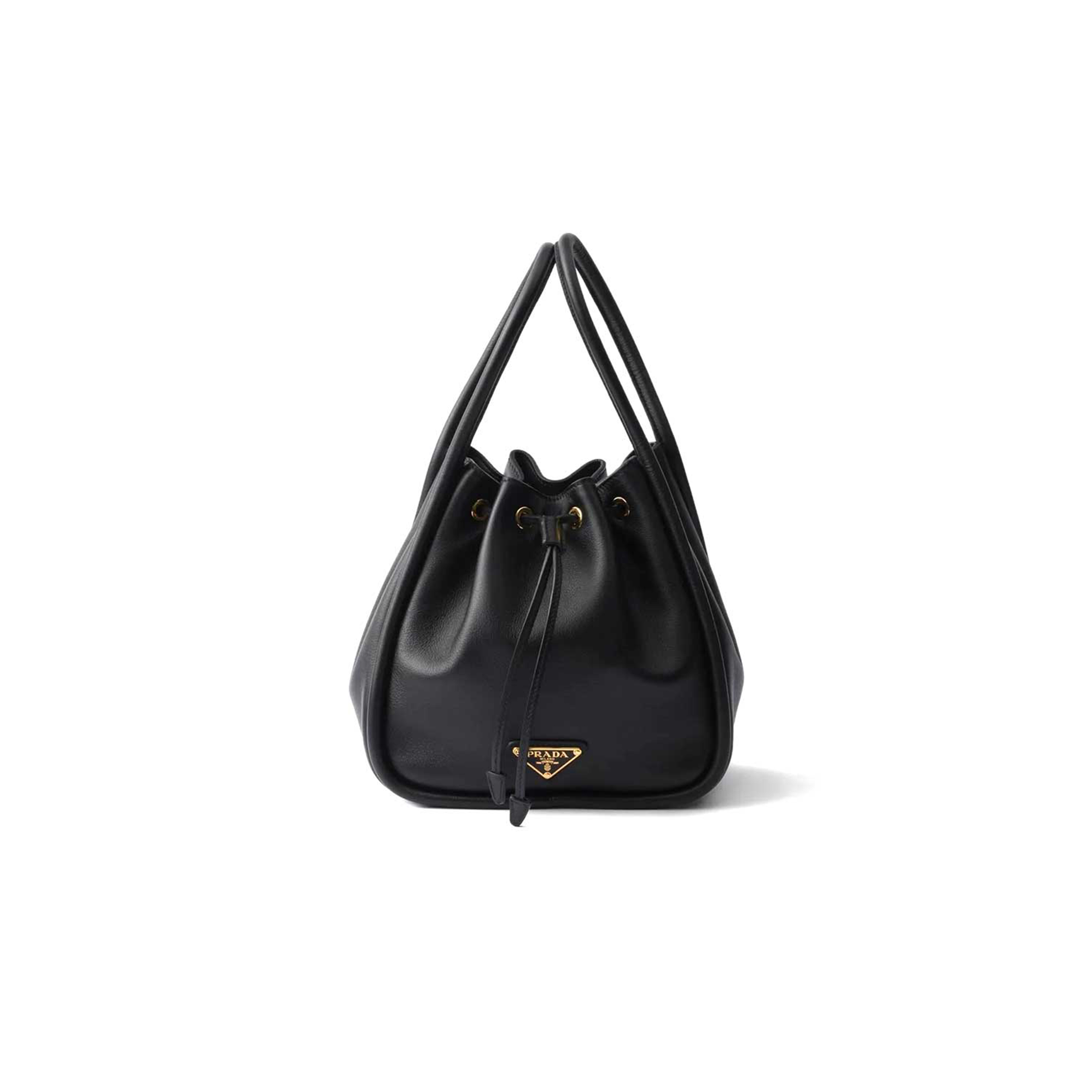 PRADA DARLING LEATHER DRAWSTRING BUCKET BAG 1BE087 (22*21*10.5cm)